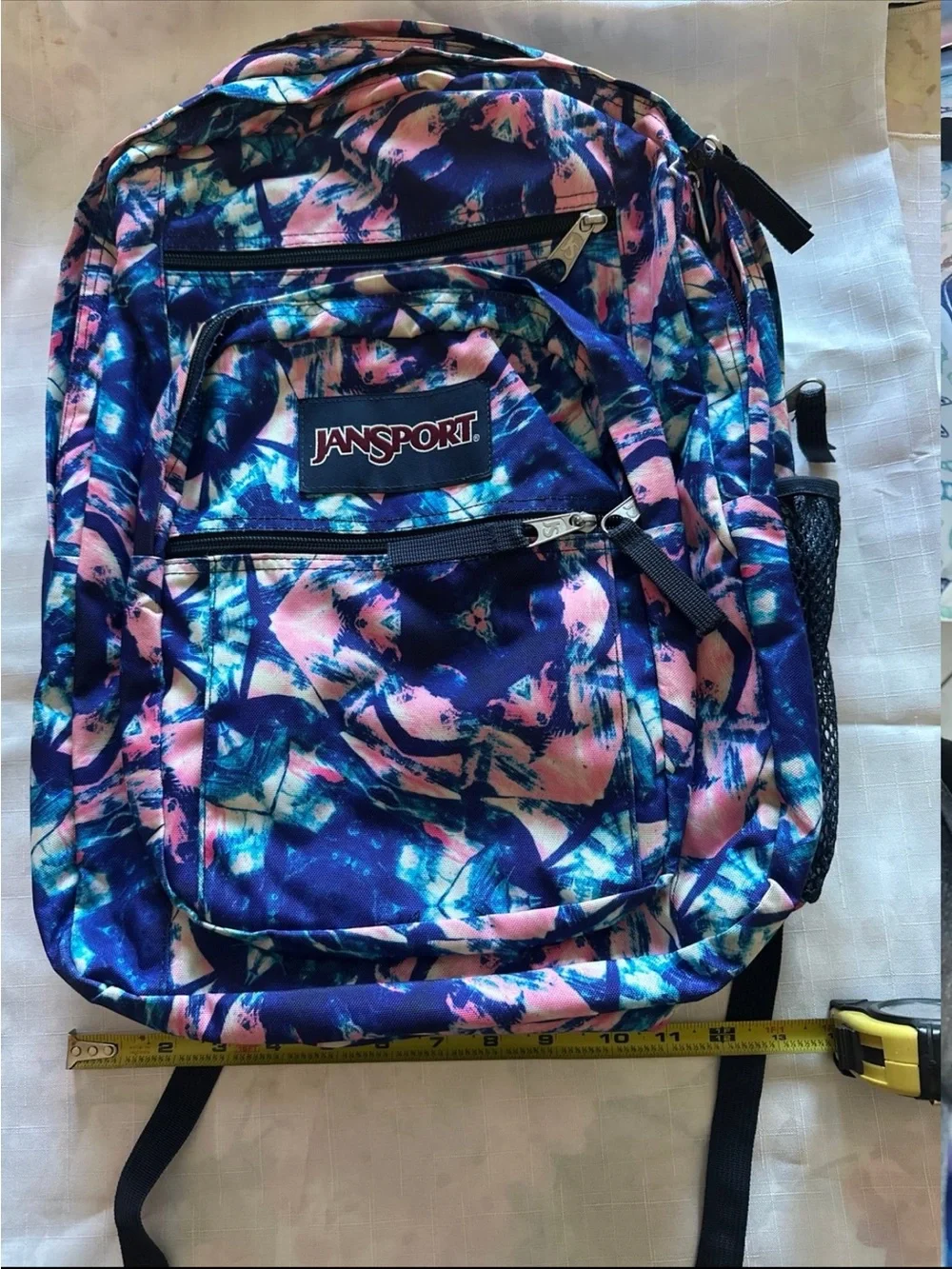 Jansport Navy and Pink Abstract Print Backpack